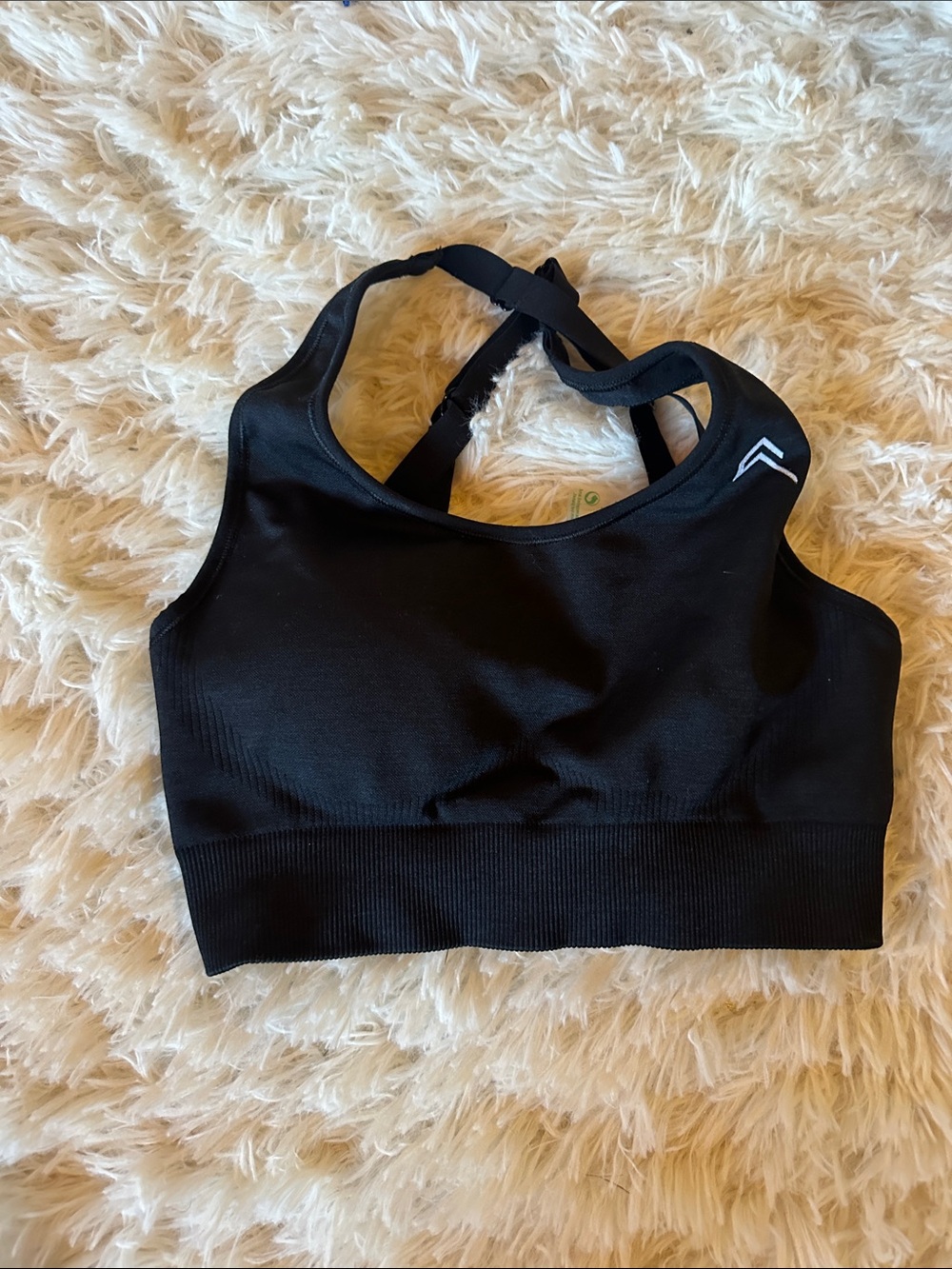 Black Seamless Sports Bra with Adjustable Straps